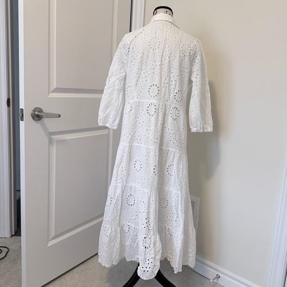LAURA
Chic White Eyelet Midi Dress - Picture 3 of 7